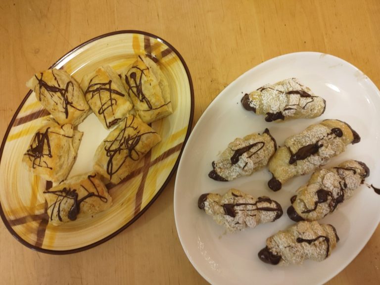 Almond Paste Filled Crescents with Puff Pastry